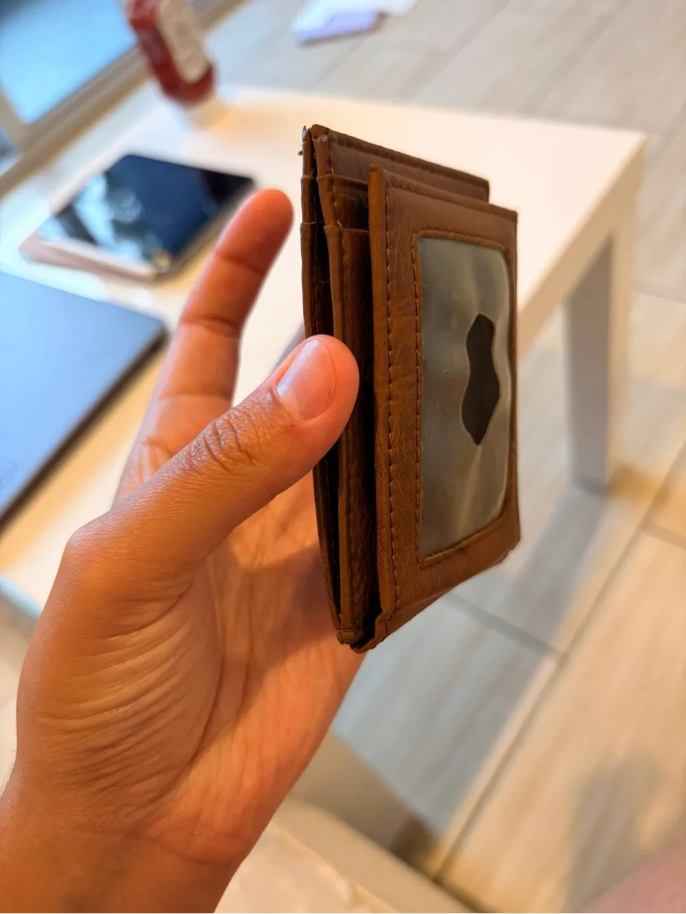 Levi's Brown Leather Wallet - Slim Front Pocket